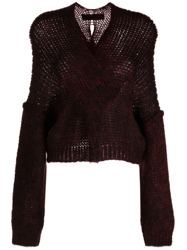 Isabel Benenato オープンニット Vネックセーター | レッド | FARFETCH JP