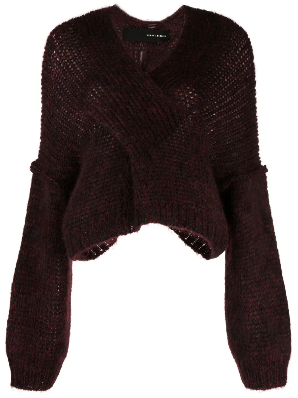 Isabel Benenato Open-knit V-neck Jumper In Black