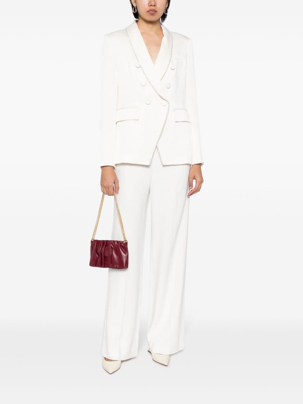 Shop Veronica Beard Double-breasted Tailored Jacket In White