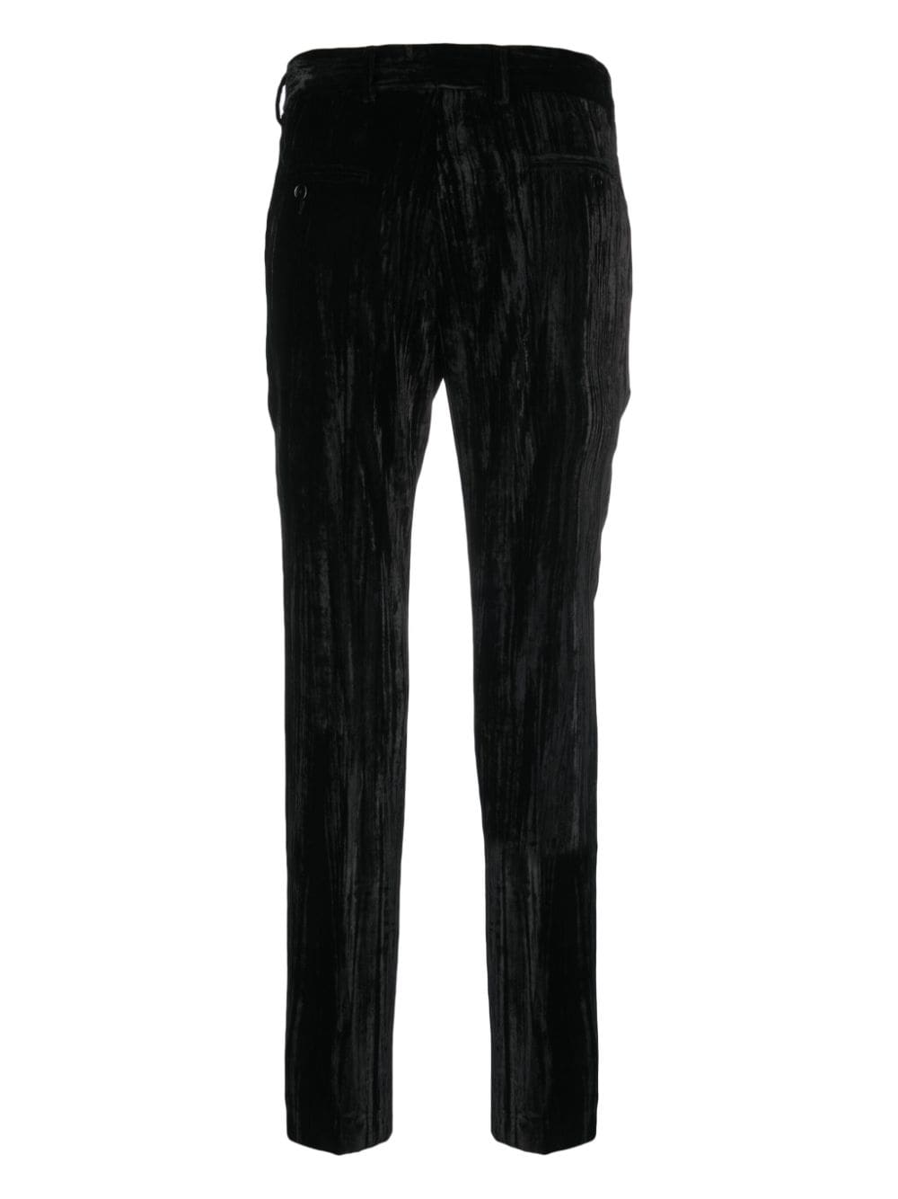 Daniele Alessandrini tapered-leg velvet trousers - Zwart