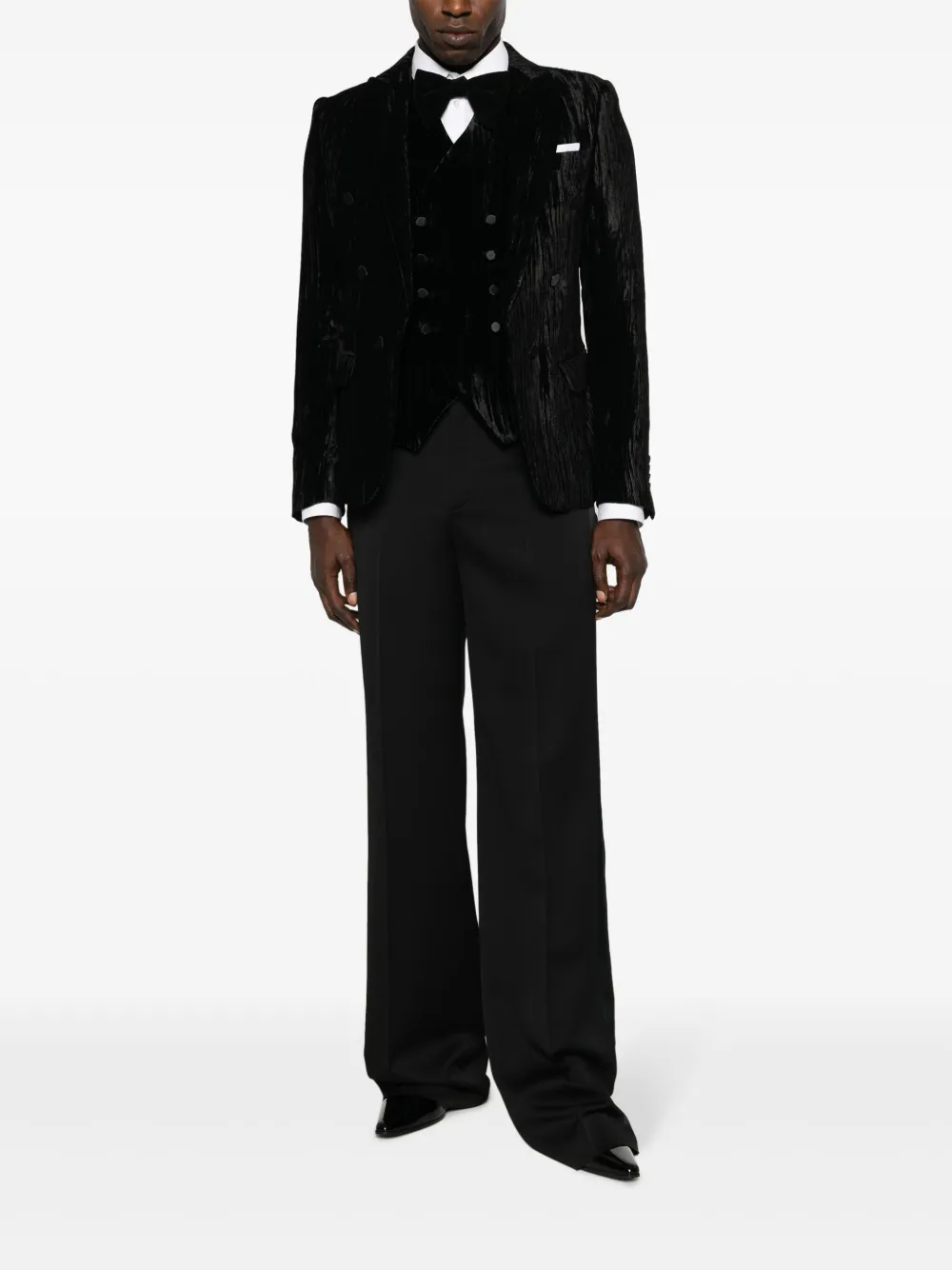 Daniele Alessandrini double-breasted velvet blazer - Zwart