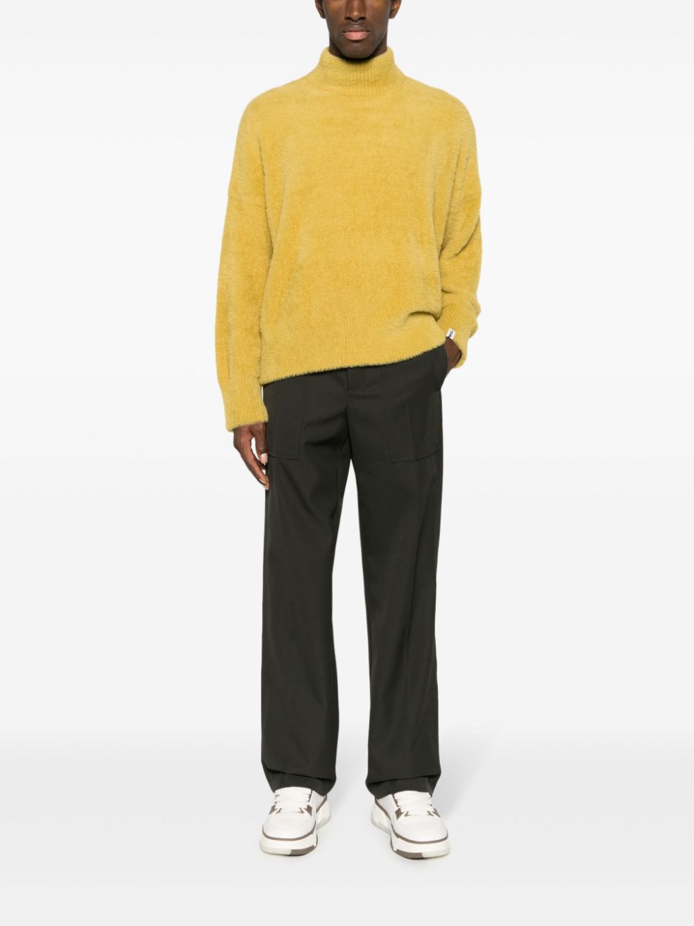 Bonsai high-neck textured jumper - Geel