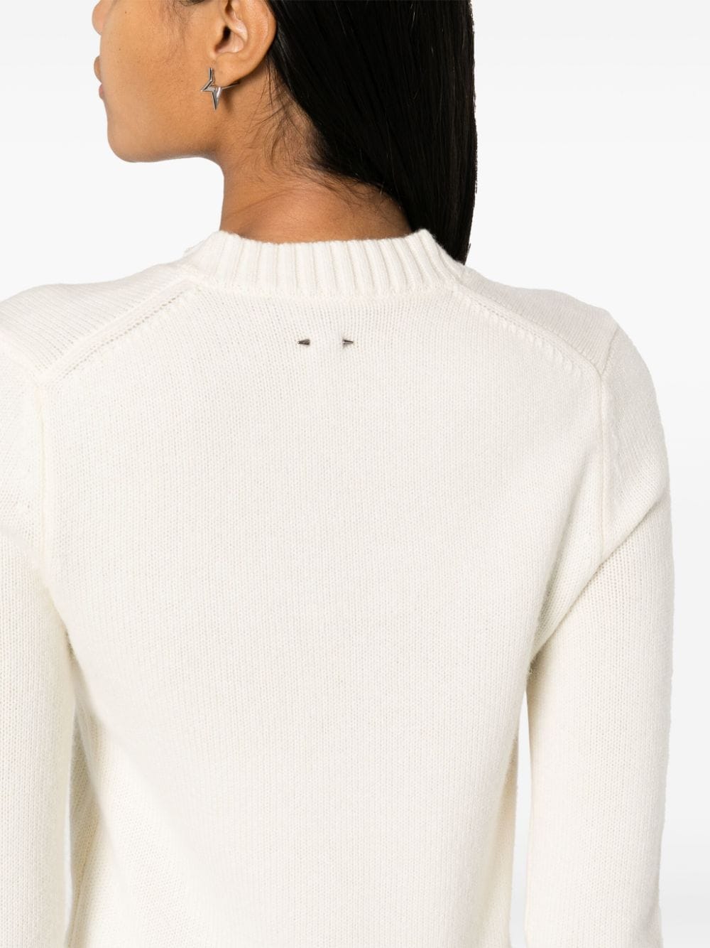 Shop Barbara Bui V-neck Ladder-stitch Jumper In Neutrals