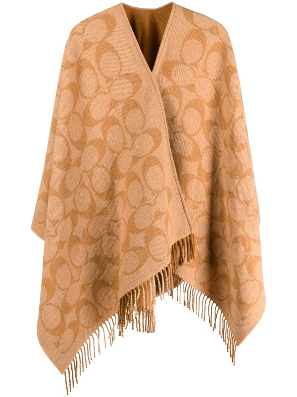 Ferragamo monogram-pattern Wool Poncho - Farfetch