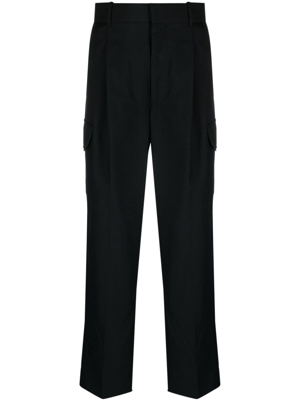 Shop Drôle De Monsieur Box-pleat Tailored Trousers In Black