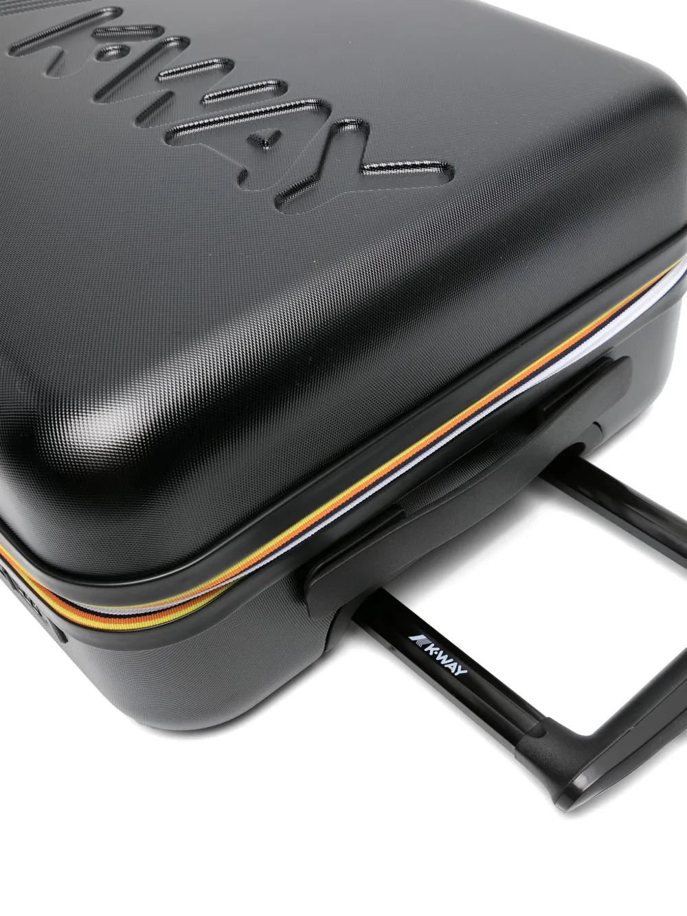 Shop K-way Logo-debossed Hard Suitcase In Black