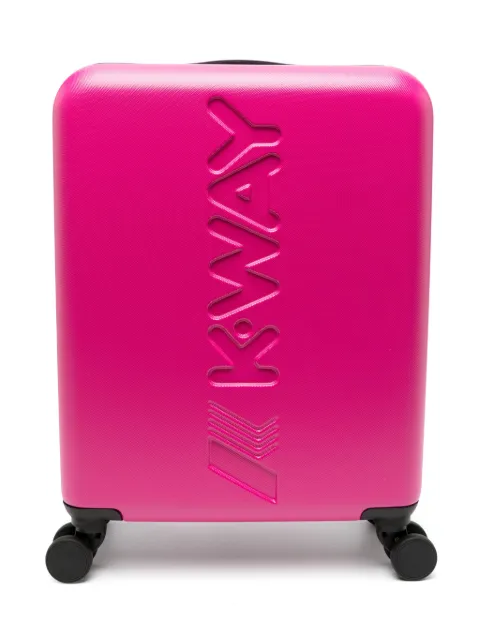 K Way Kids logo-debossed hard suitcase