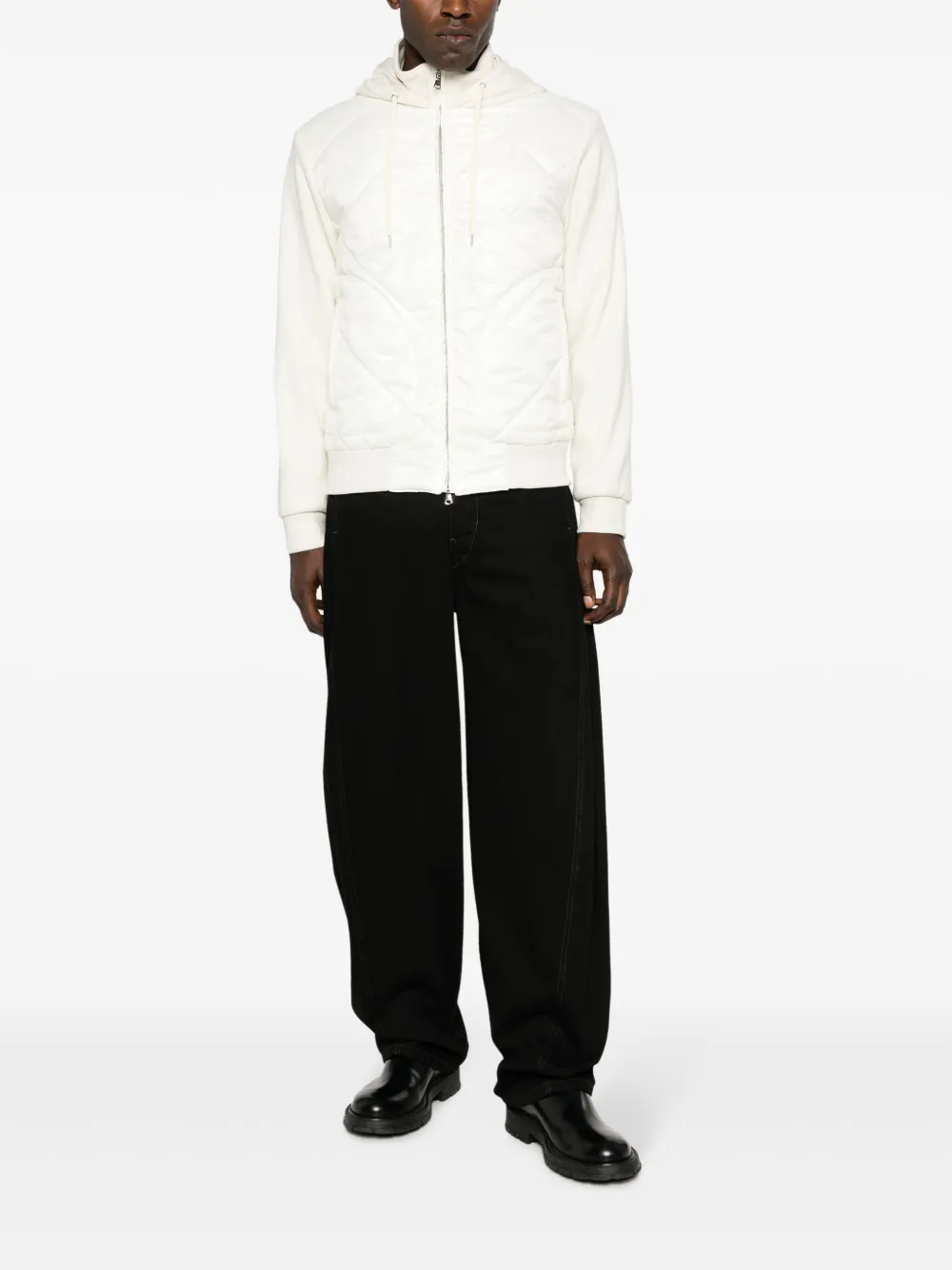 Daniele Alessandrini panelled diamond-quilted jacket - Wit