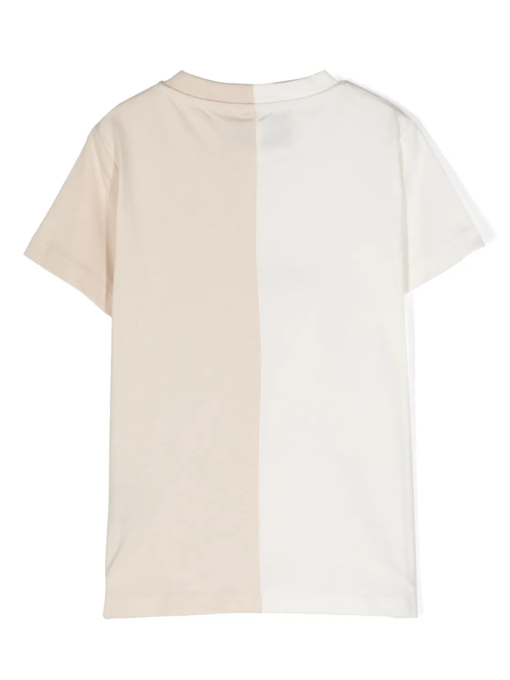 TRUSSARDI JUNIOR logo-embroidered two-tone design T-shirt - Wit