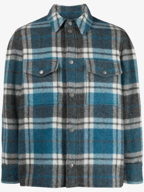 Alanui check-pattern virgin wool-blend shirt