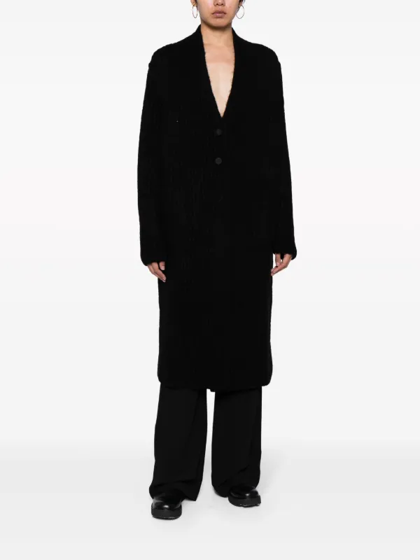 定価　29800円　Isabel Benenato Isabel Benenato ribbed-knit single-breasted Coat | Black | FARFETCH