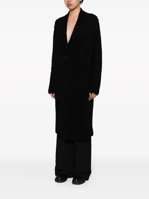定価　29800円　Isabel Benenato Isabel Benenato ribbed-knit single-breasted Coat | Black | FARFETCH