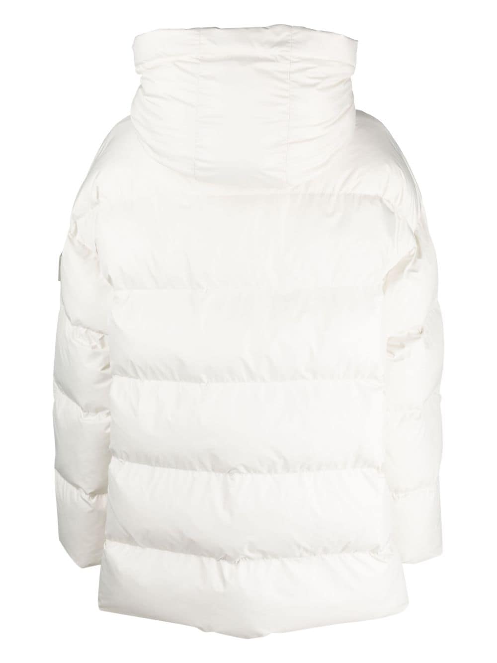 Shop Lorena Antoniazzi Zip-up Quilted Hooded Jacket In White