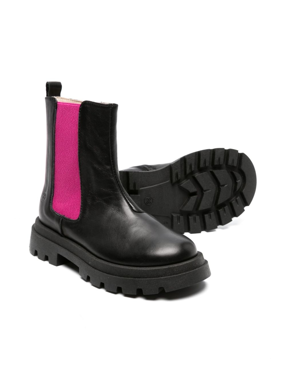Florens round-toe leather boots - Zwart
