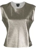 Giambattista Valli logo-embroidered duchess-satin top - Gold