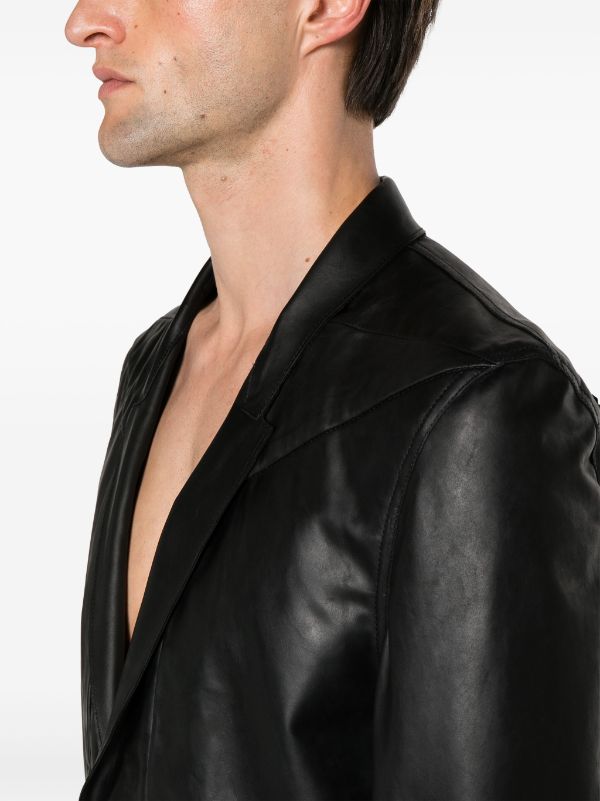 Rick Owens Lido single-breasted Leather Blazer - Farfetch