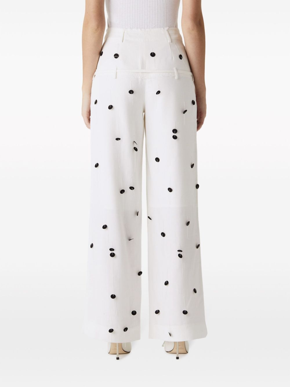 Shop Jacquemus Le Pantalon Criollo Brodé In White