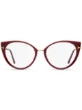 TOM FORD Eyewear Blue Block cat-eye frame glasses - Red