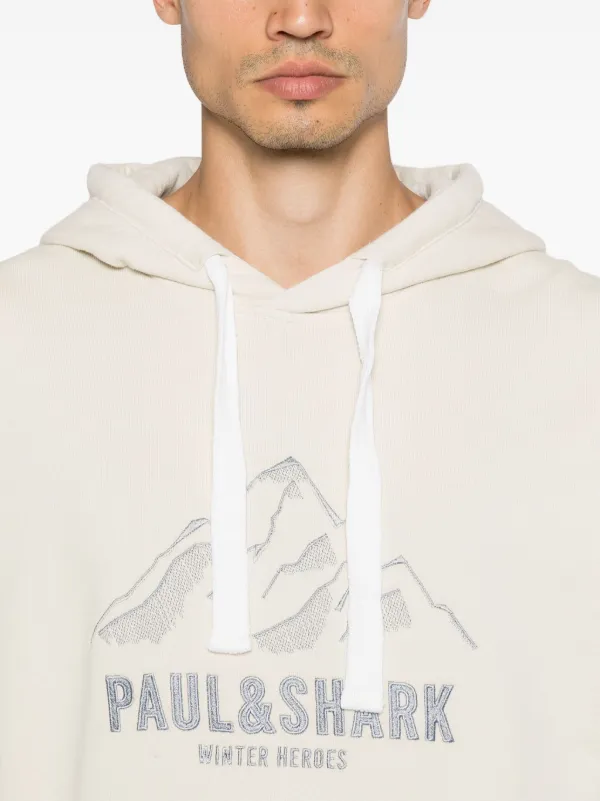 Paul Shark Logo embroidered Hoodie Neutrals