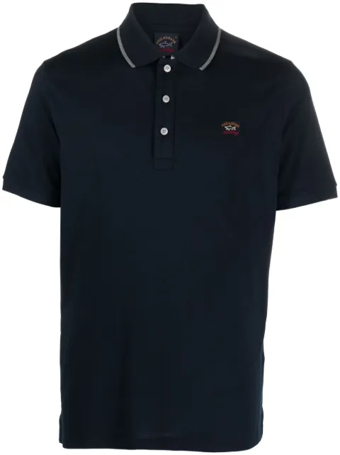 Paul & Shark logo-patch cotton polo shirt