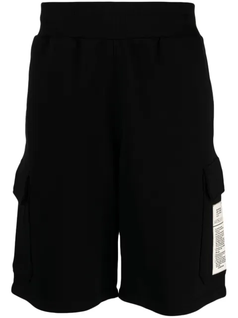 Moschino logo-patch organic cotton track shorts