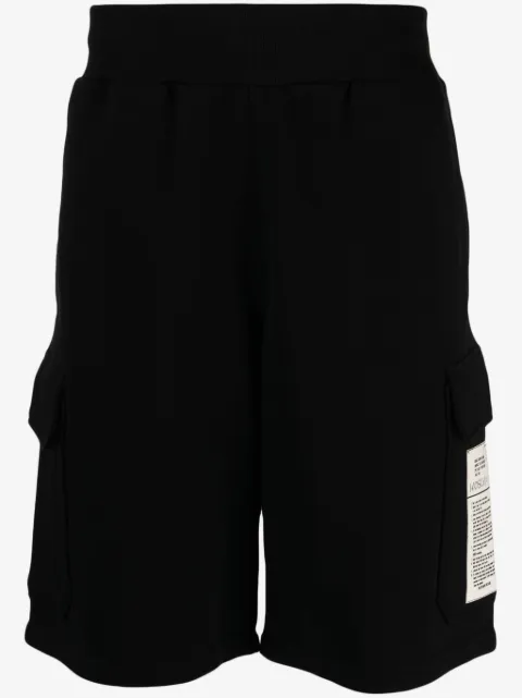 Moschino logo-patch organic cotton track shorts