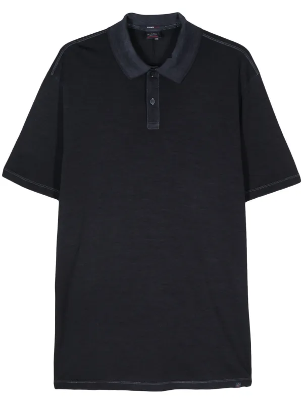 Paul Shark Virgin Wool Polo Shirt Blue FARFETCH AO