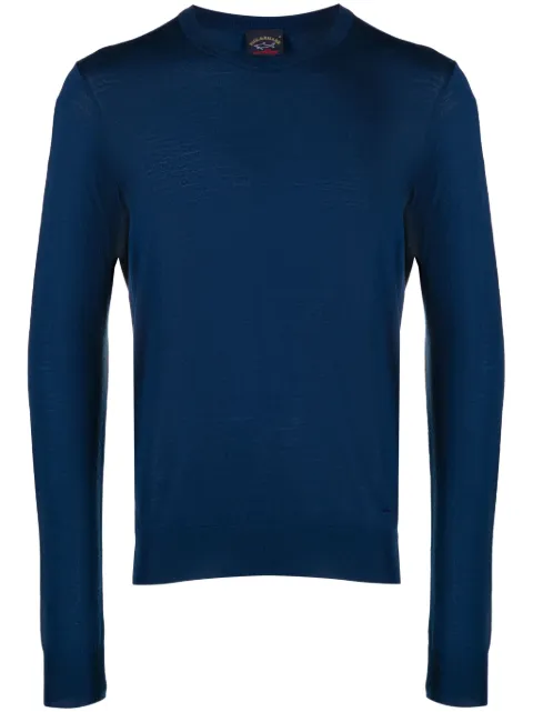 Paul & Shark Shark-embroidered fine-knit jumper