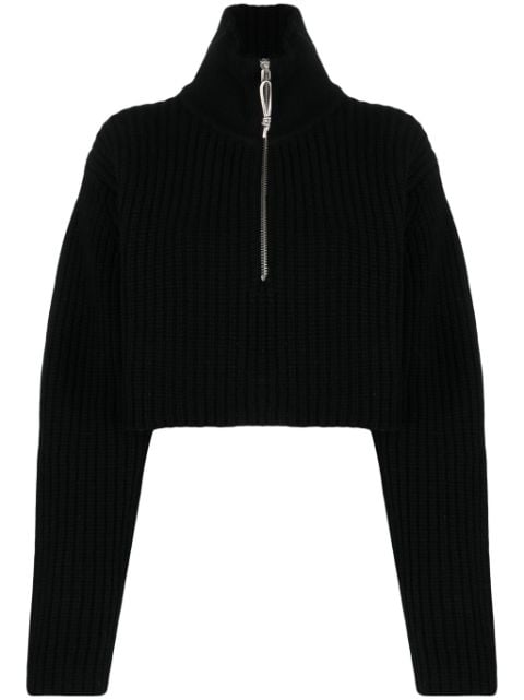 EYTYS cropped half-zip merino wool jumper