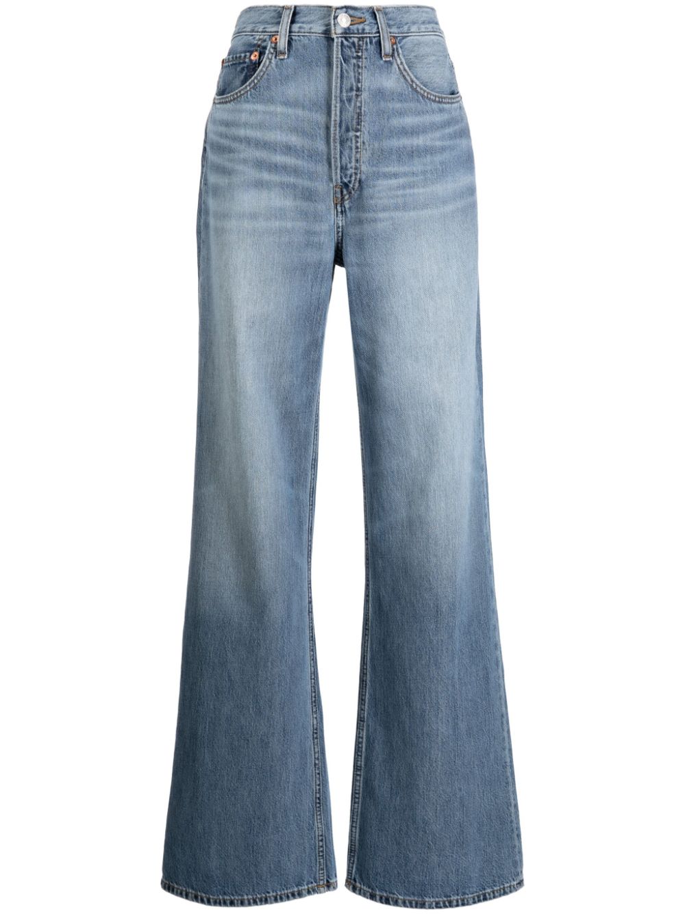 Re/done High-rise Wide-leg Jeans In Blue