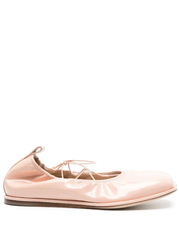 Simone Rocha Heart-toe Patent Leather Ballerina Shoes in Pink