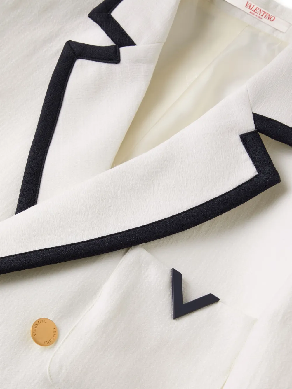 Valentino Garavani Blazer met dubbele rij knopen en V-detail Wit