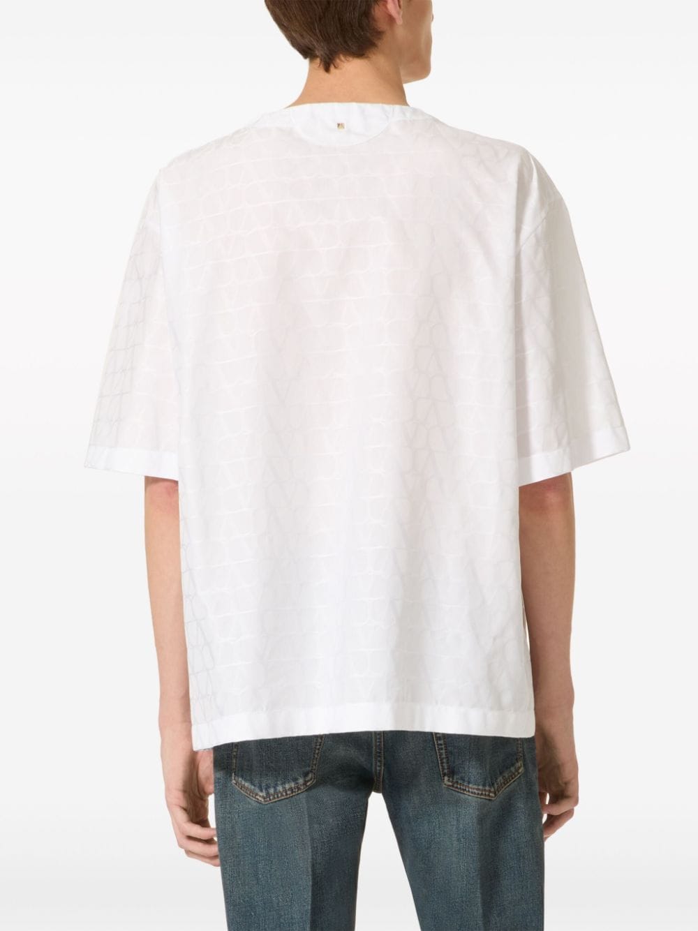Shop Valentino Toile Iconographe Cotton T-shirt In White