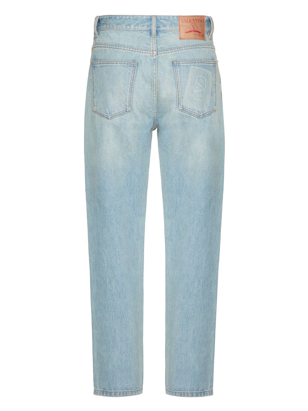 Valentino Garavani VLogo Signature embossed tapered jeans - Blue