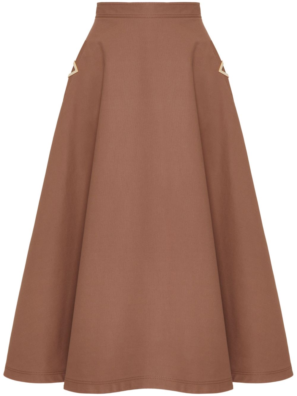 VGold canvas midi skirt