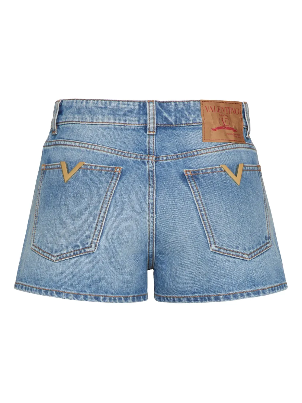 Valentino Garavani logo-appliqué Denim Shorts | Blue | FARFETCH BE