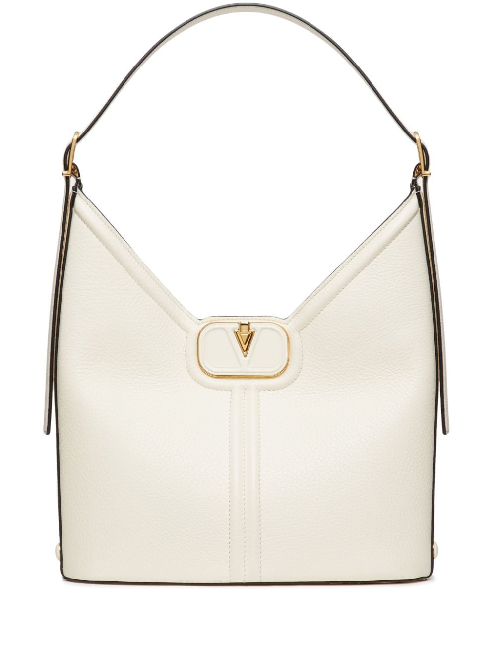 Shop Valentino Vlogo Leather Shoulder Bag In White