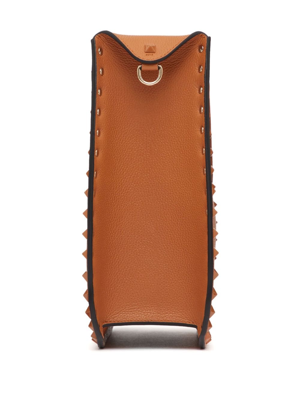 Shop Valentino Rockstud Leather Shoulder Bag In Brown