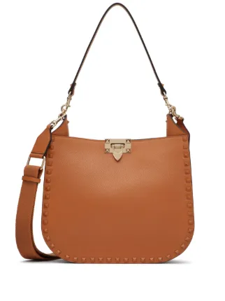 VALENTINO スタッズショルダーバッグ ブラウン Valentino Garavani ロックスタッズ ショルダーバッグ | ブラウン