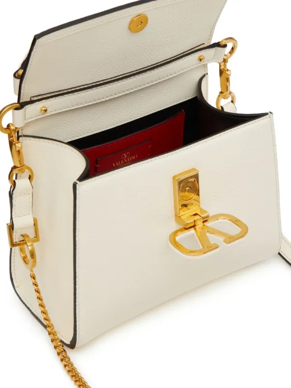 Valentino Garavani VLogo Leather two-way Bag | White