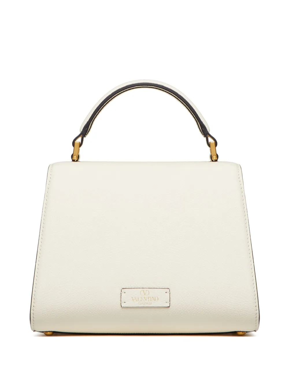 【関税&送料込】Valentino Garavani Ivory Leather Vlogo Handb Valentino Garavani VLogo Leather two-way Bag | White