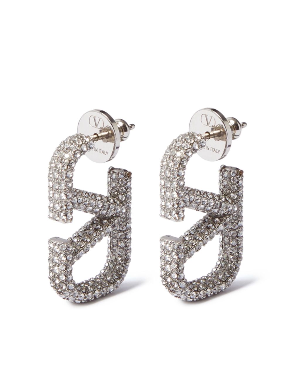 Valentino Garavani VLogo Signature crystal-embellished earrings - Silver