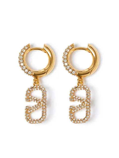 Valentino Garavani VLogo crystal-embellished hoop earrings
