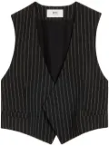 AMI Paris pinstriped crepe vest - Black