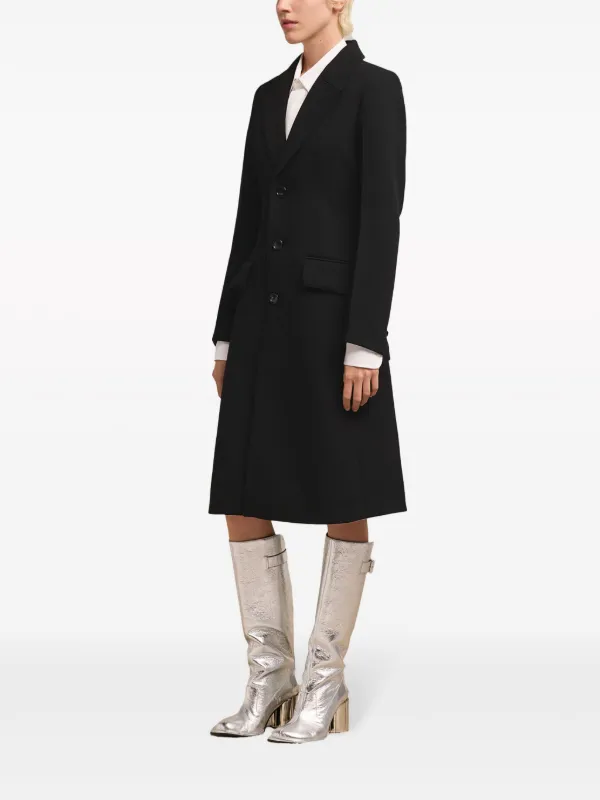 AMI Paris single-breasted virgin-wool Coat | Black | FARFETCH BN