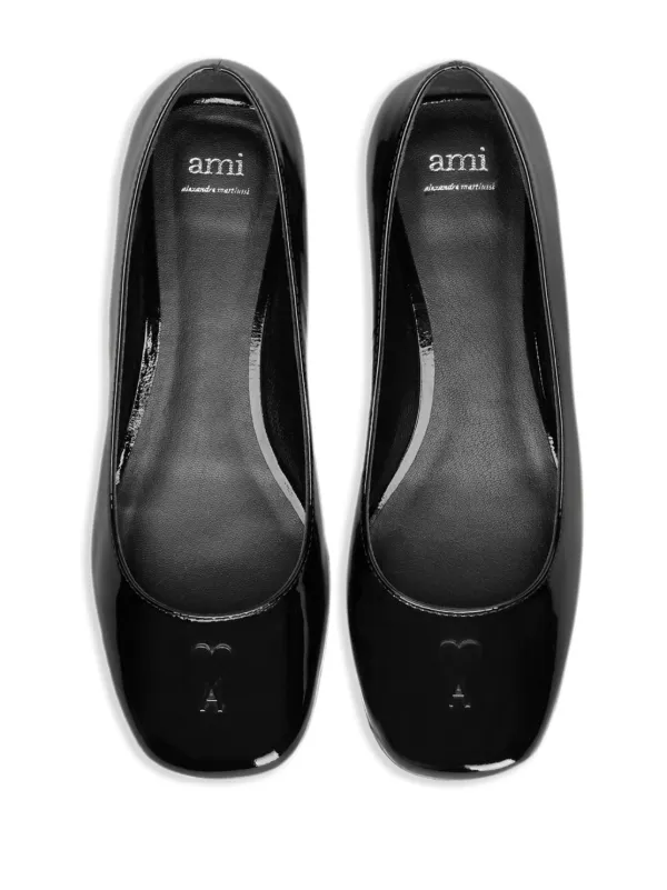 【関税込み】AMI Paris ブラック Ami de Coeur バレエシューズ AMI PARIS - BLACK AMI DE COEUR BALLERINAS – LE LABO STORE