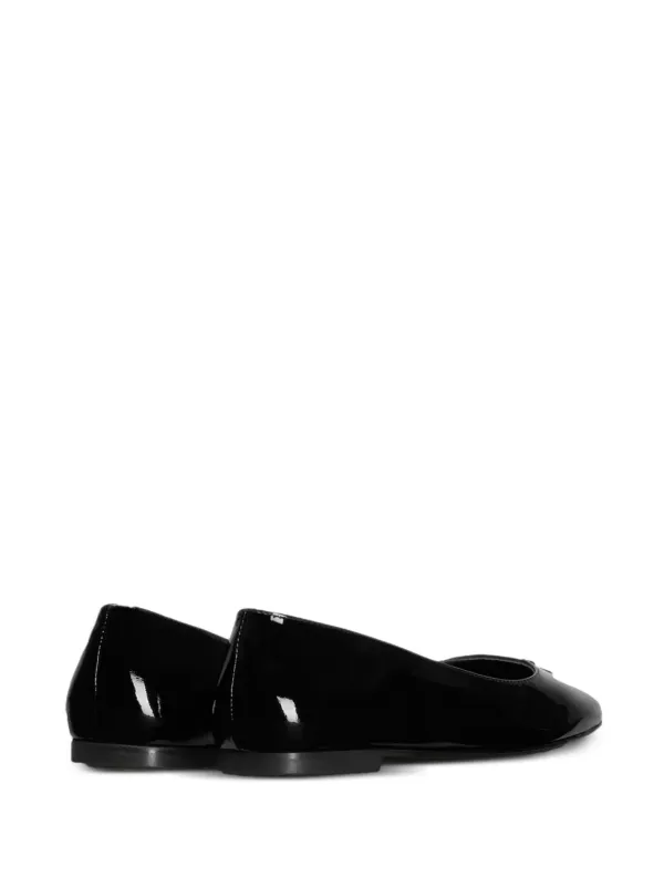 AMI Paris logo-embossed Leather Ballerina Shoes | Black