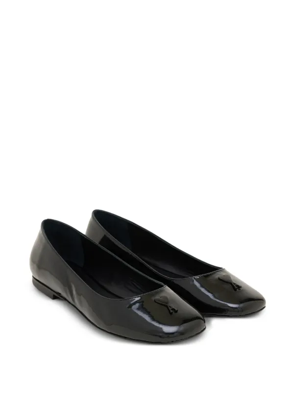 【関税込み】AMI Paris ブラック Ami de Coeur バレエシューズ AMI PARIS - BLACK AMI DE COEUR BALLERINAS – LE LABO STORE
