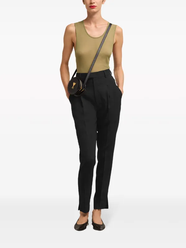 AMI Paris high-waist tapered-leg Trousers | Black | FARFETCH JO