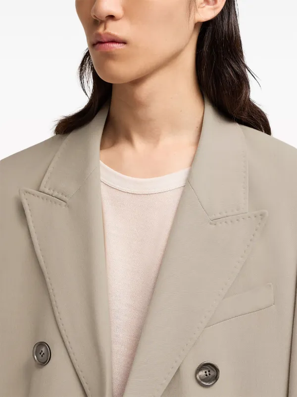AMI Paris ピークドラペル ダブルジャケット | ニュートラル | FARFETCH JP